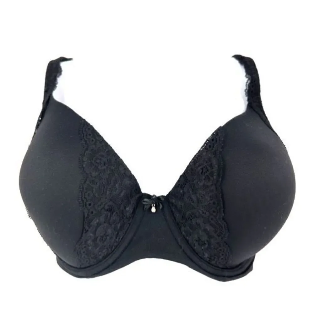 Soma Embraceable Full Coverage Lace Trim‎ Underwire Black Bra - Size 36DD